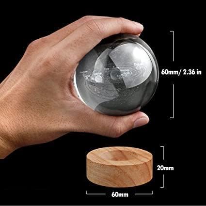 3D Galaxy Crystal Ball Night Light - Bedroom Decor Crystal Lamp