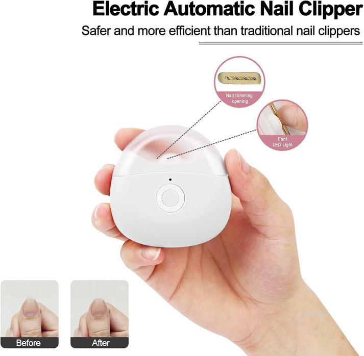 Automatic Nail Trimmer for Kids & Adults - Rechargeable Safe Nail Clippers