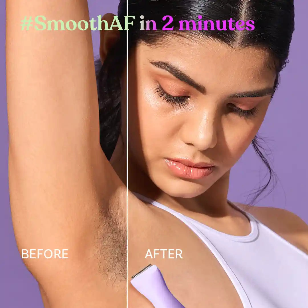 6-in-1 bikini trimmer | Fuzzoff π Bikini | Underams | Face