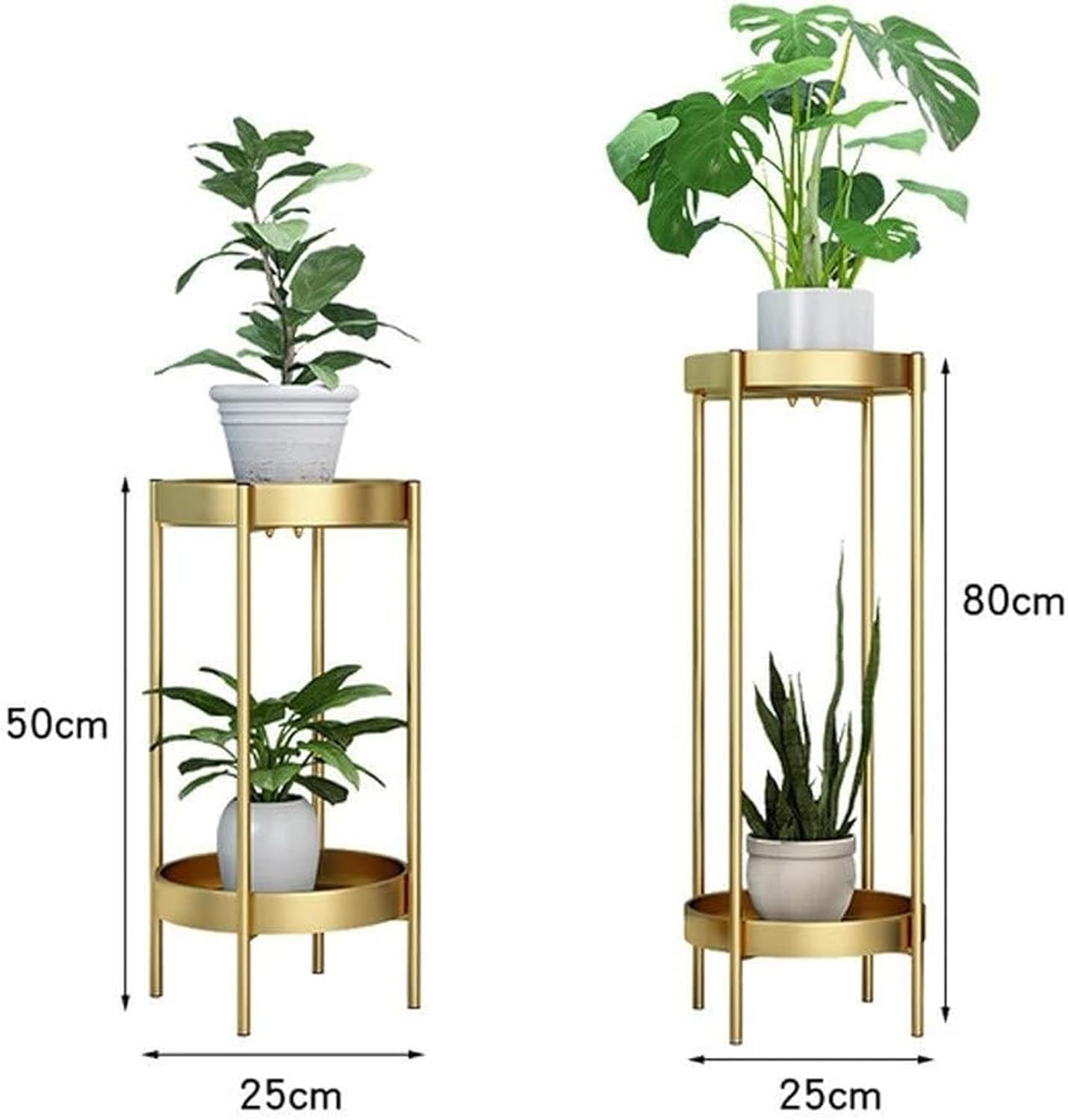 Decorative Planter Pot Plant Flower Stand Set of 2 Metal Flower Stand