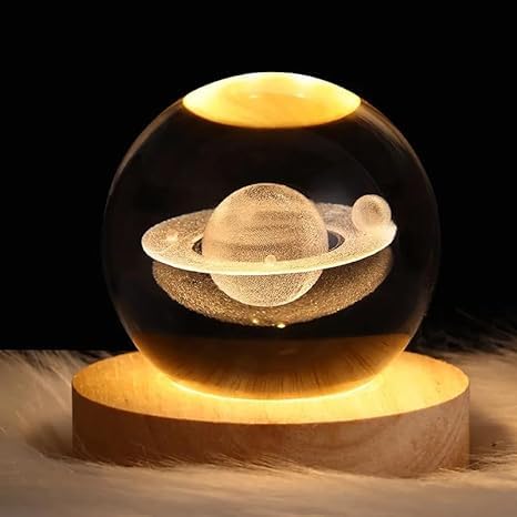 3D Galaxy Crystal Ball Night Light - Bedroom Decor Crystal Lamp