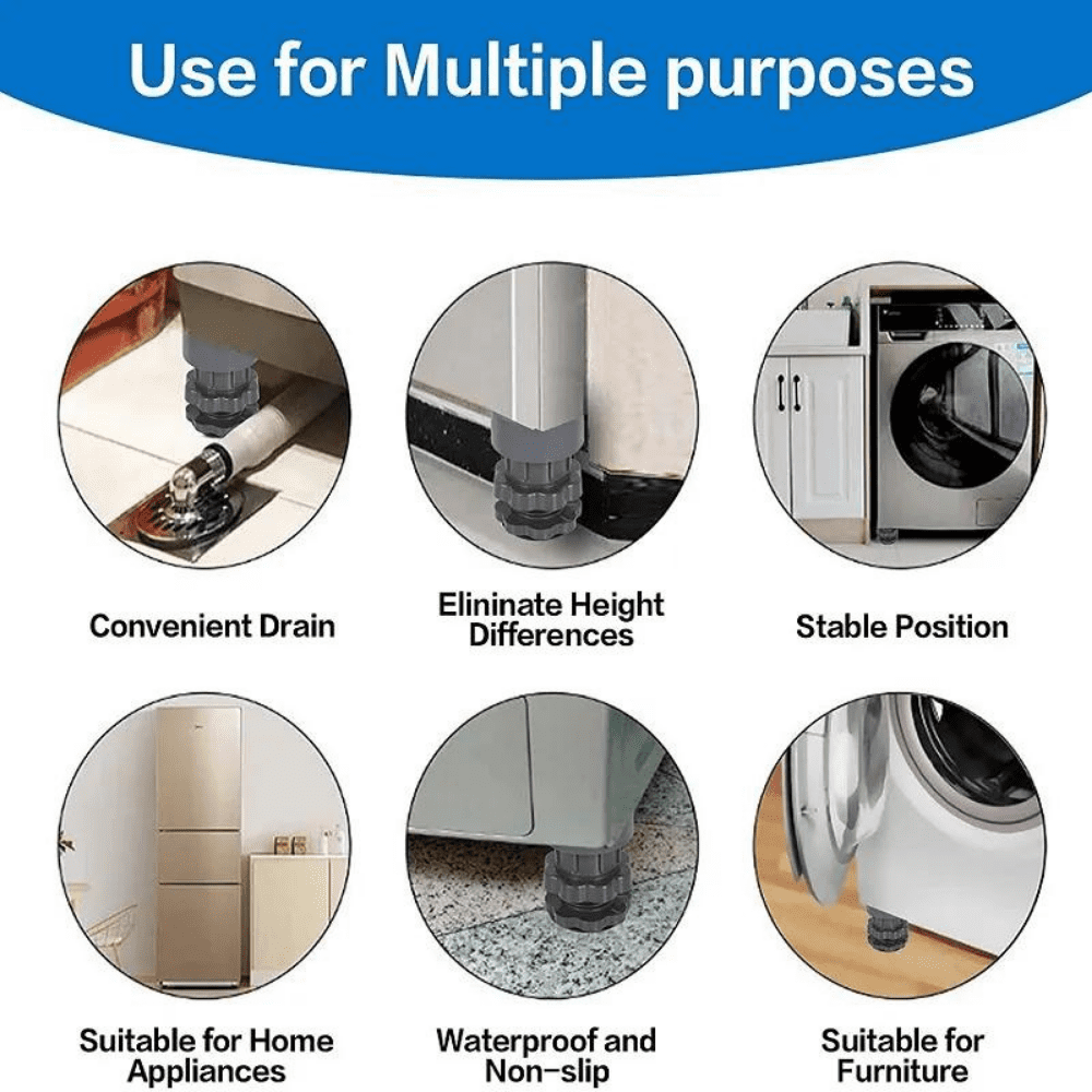 Washing Machine Adjustable Height Footpads (Pack of 4)