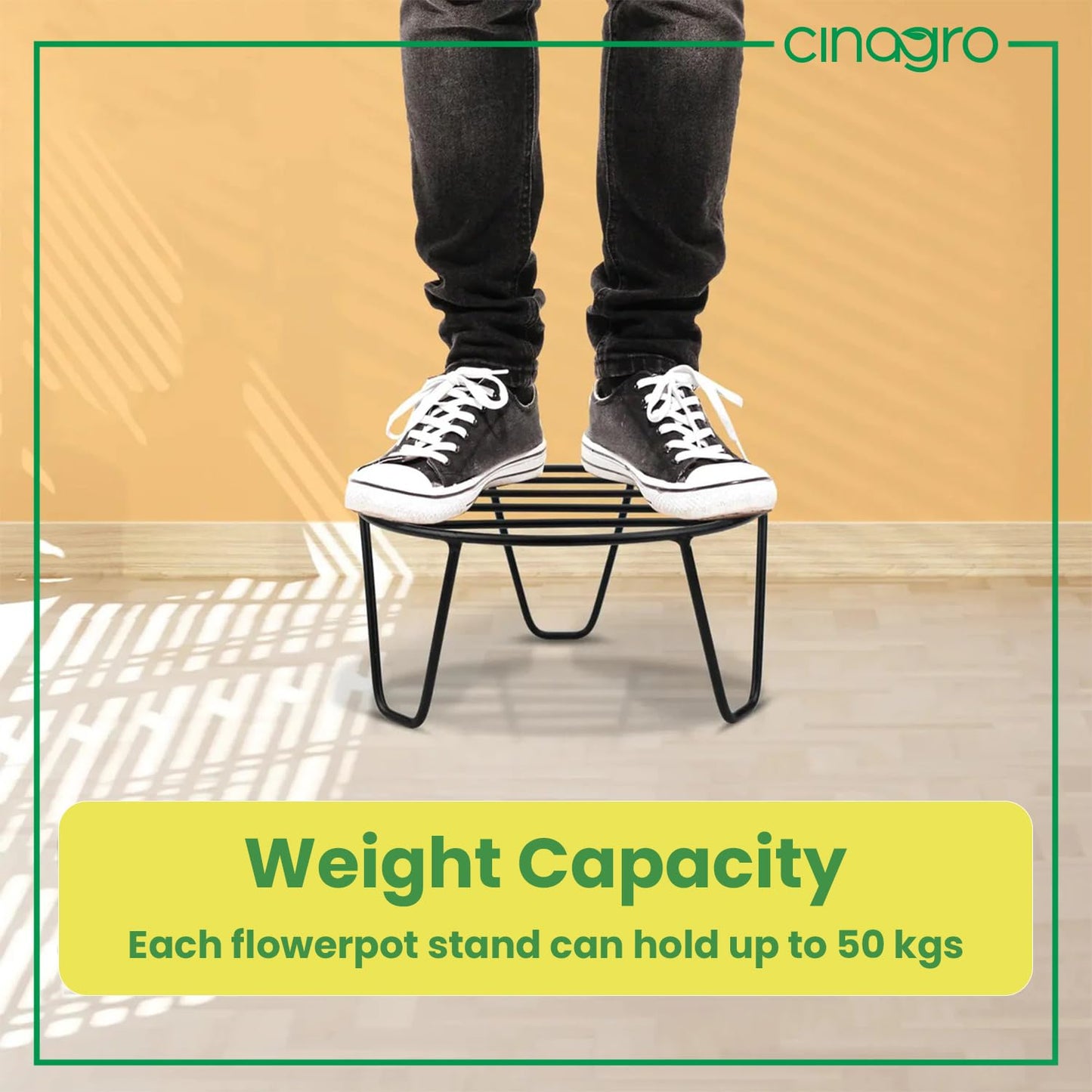 Round Metal Stand (Pack of 5) for Balcony, Home Garden