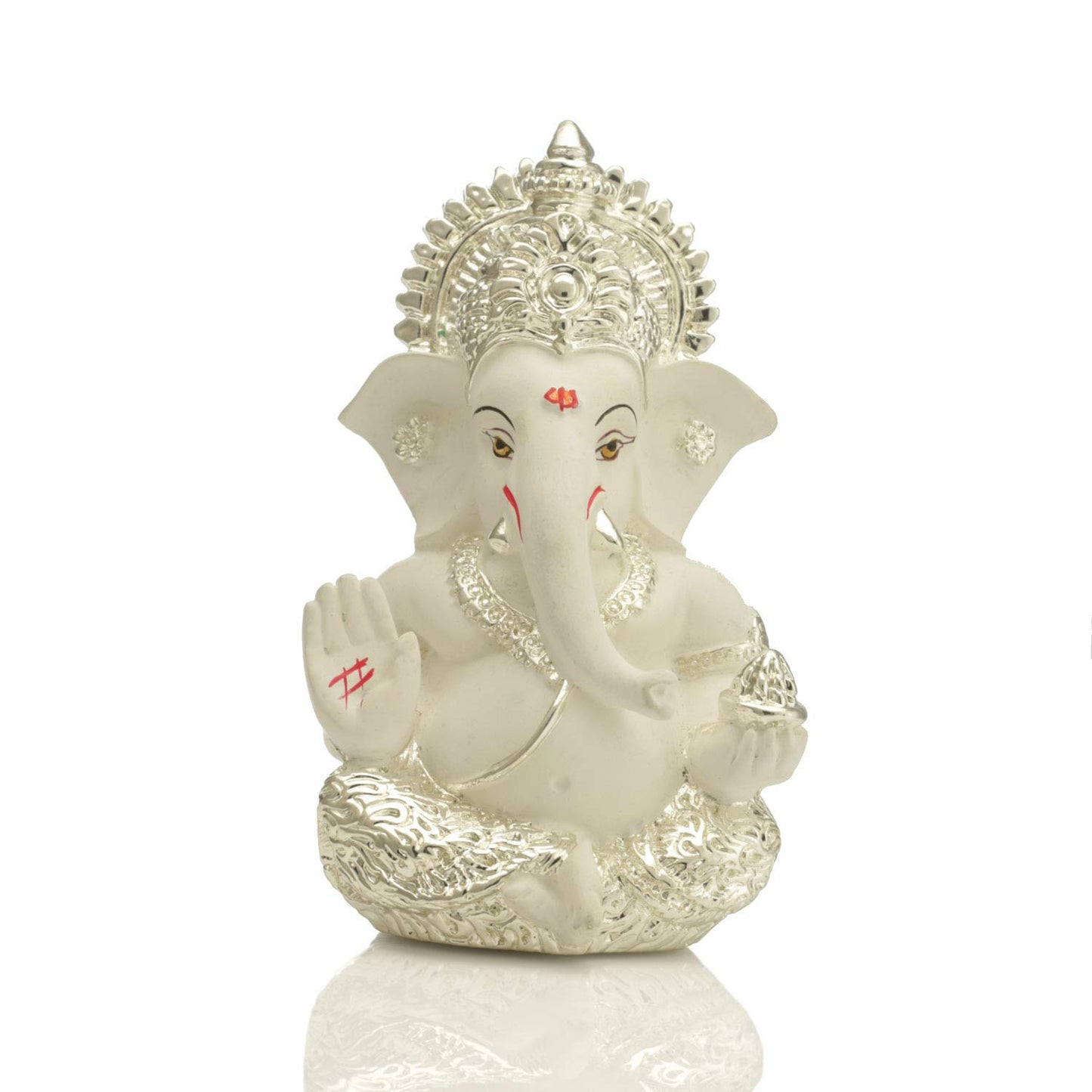 Ganesha Idol Silver Plated Ganesh for Home Decor