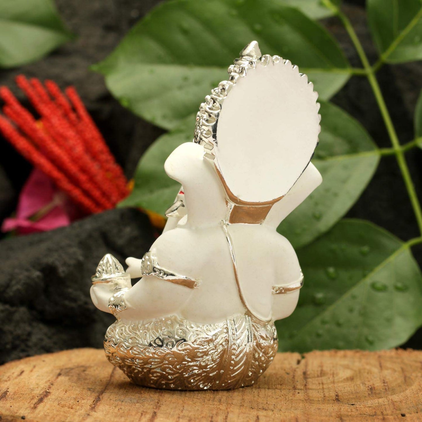 Ganesha Idol Silver Plated Ganesh for Home Decor