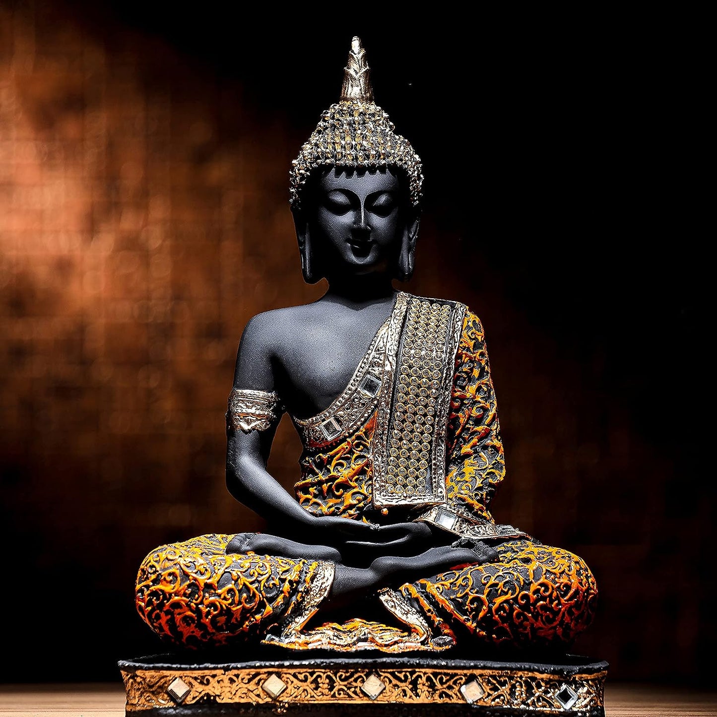 Polyresin Sitting Buddha Idol Statue for Home Decor Gift