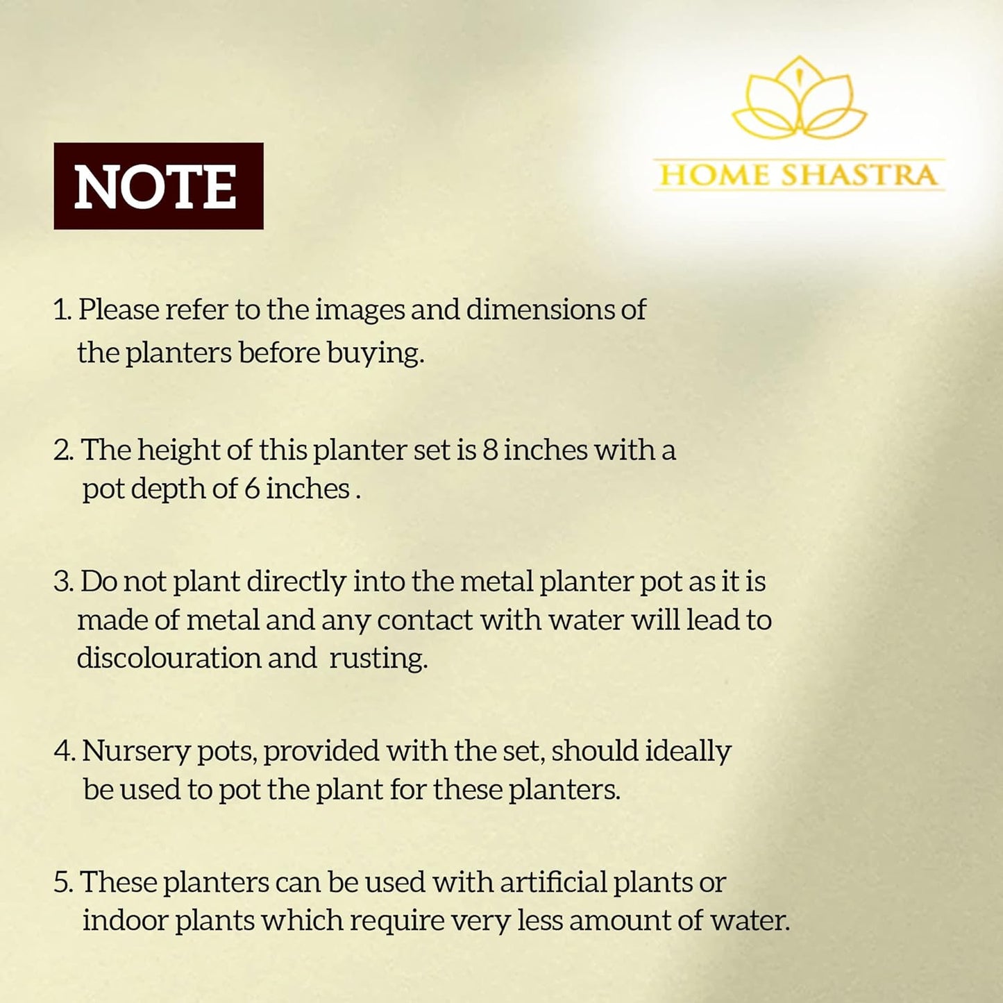 Premium Gold Pot Metal Planters with Stand | Pack of 2