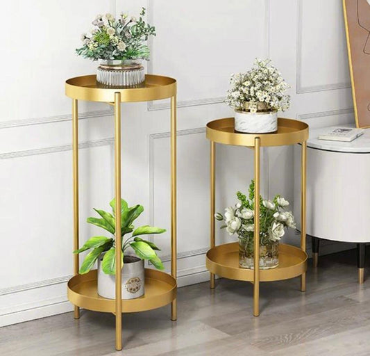 Decorative Planter Pot Plant Flower Stand Set of 2 Metal Flower Stand