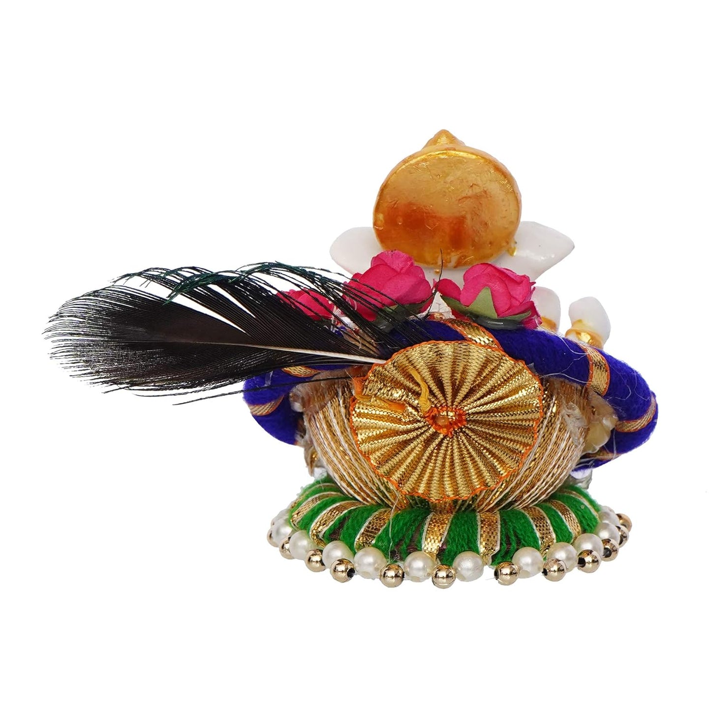 Polyresin Lord Ganesha Idol on Decorative Handcrafted Floral Plate